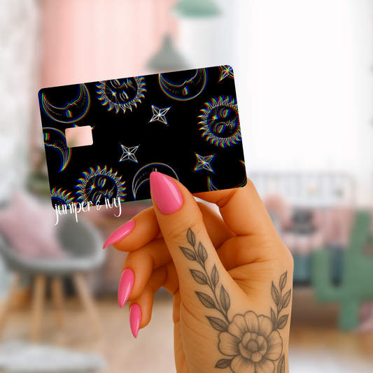Black celestial credit card skin