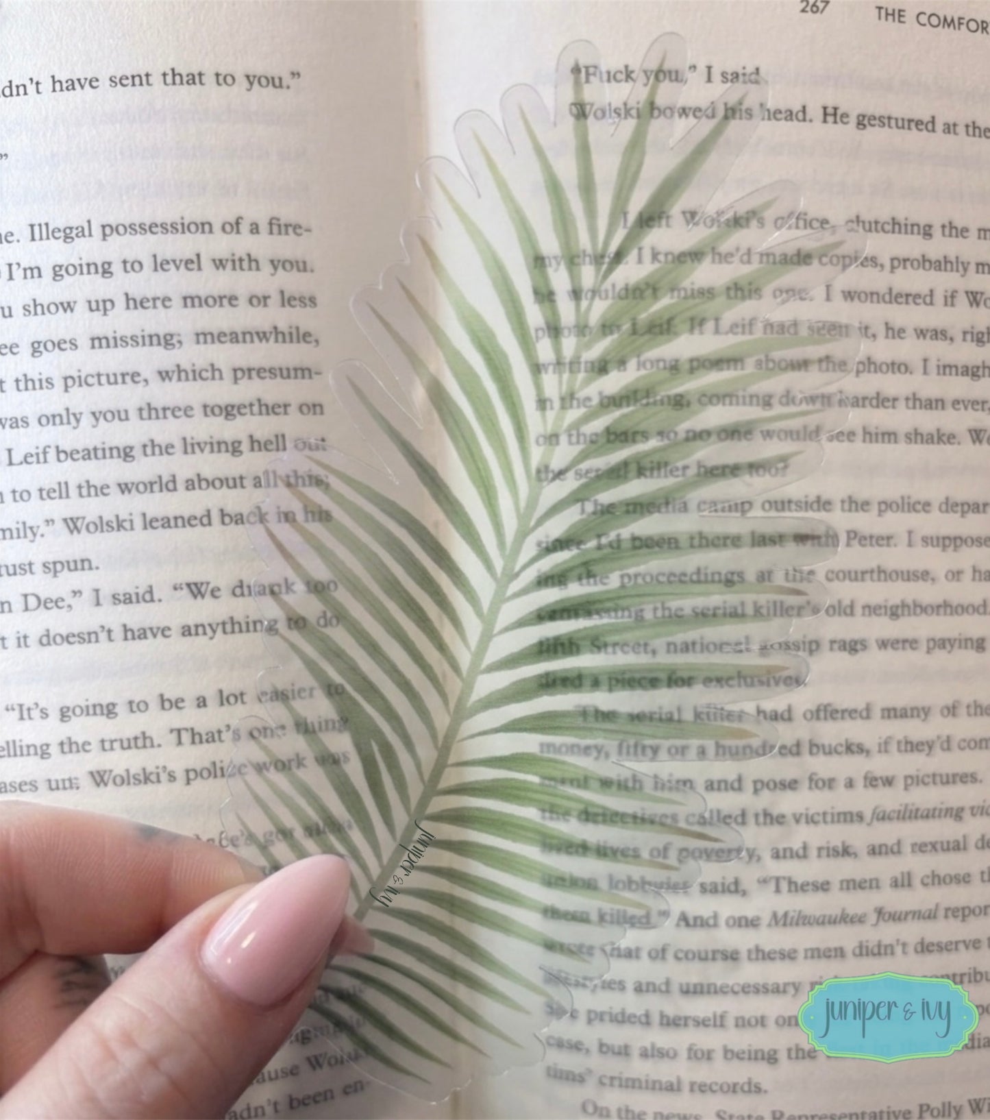 Monstera leaf transparent bookmark