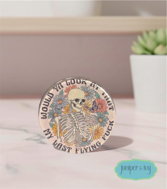 There it goes, my last flying fuck skeleton glass dome phone grip