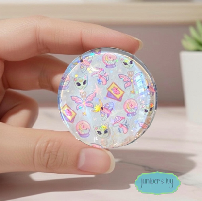 Spooky cute glass dome phone grip