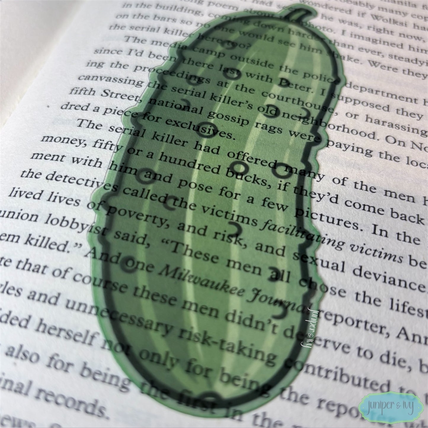 Pickle transparent bookmark