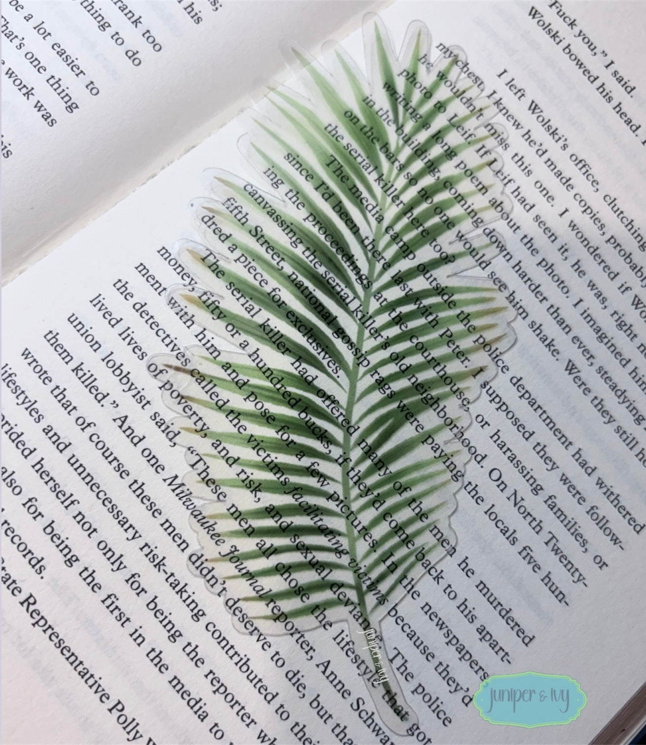 Monstera leaf transparent bookmark