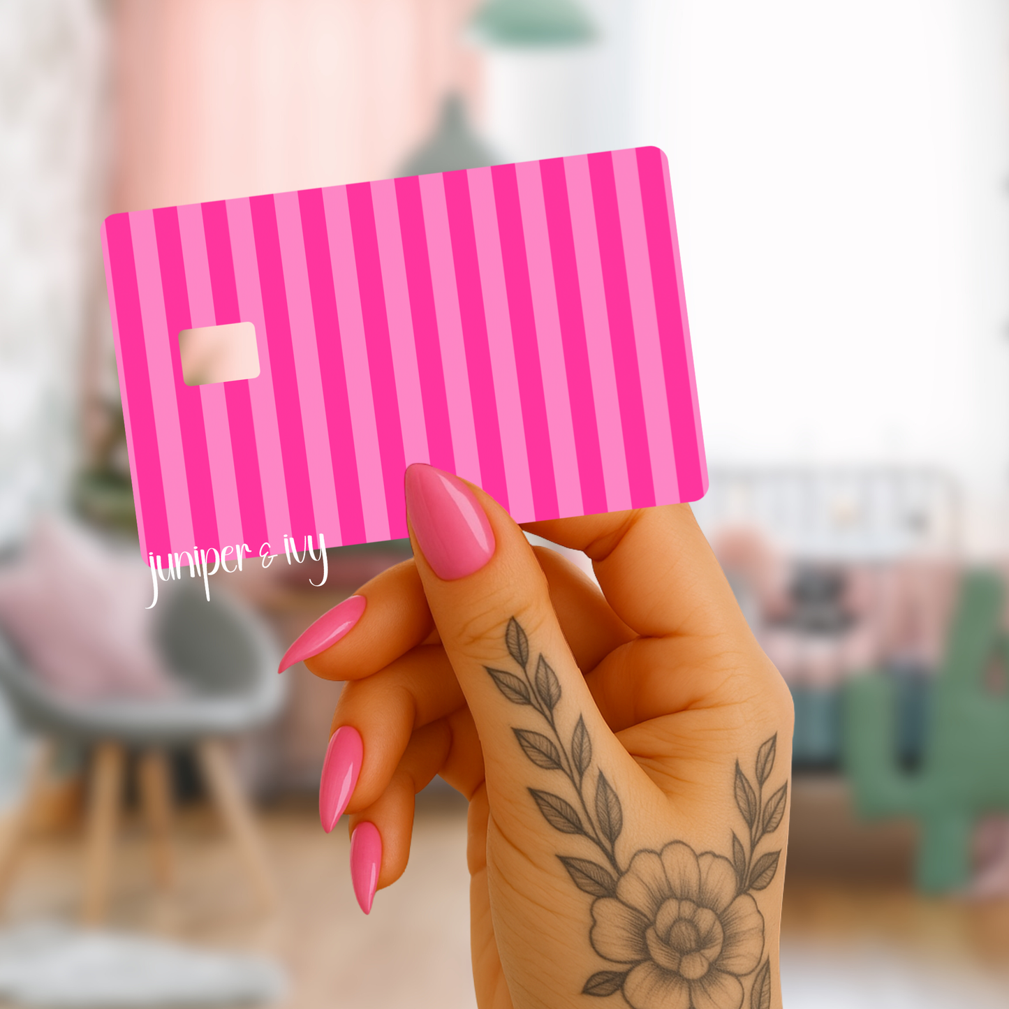 Pink Stripe credit card skin