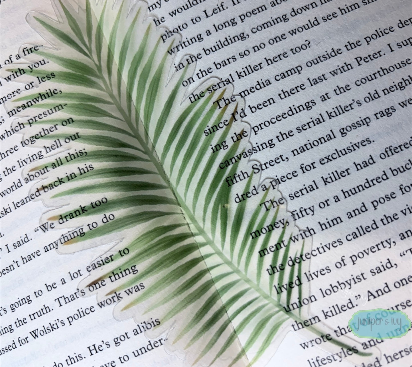 Monstera leaf transparent bookmark