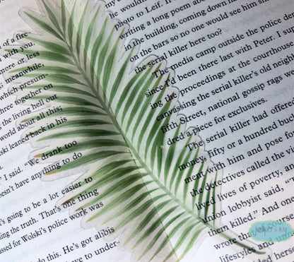 Monstera leaf transparent bookmark
