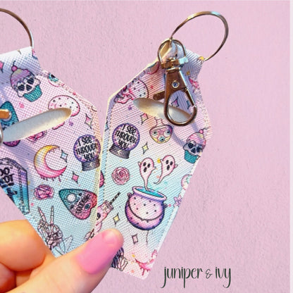 Pastel goth coffin lip balm keychain