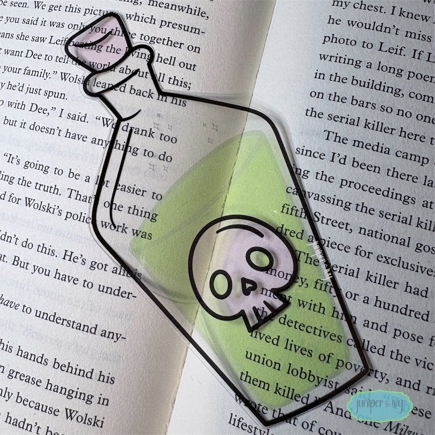 Poison bottle transparent bookmark