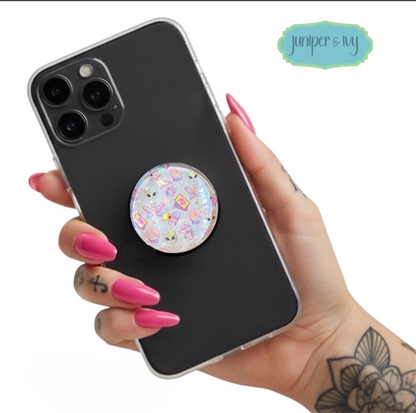 Spooky cute glass dome phone grip