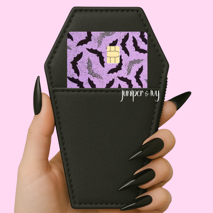 Pastel purple bats credit card skin