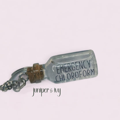Emergency chloroform keychain