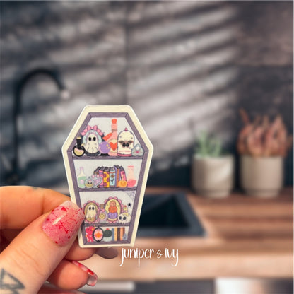 Coffin bookshelf magnet