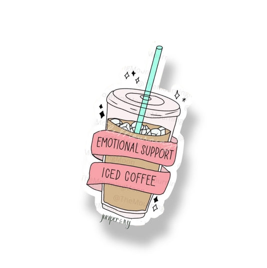 Emotional support iced coffee sticker