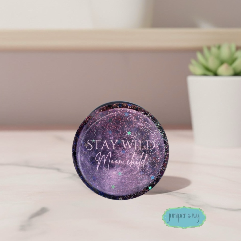 Stay wild moon child moon glass dome phone grip