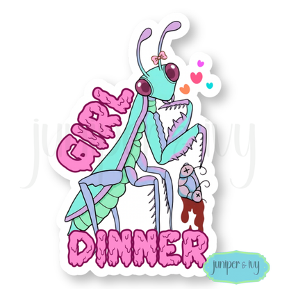 Girl dinner mantis sticker