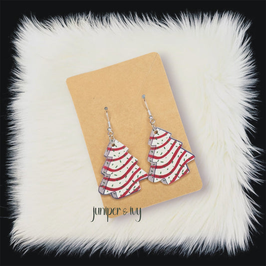 Christmas tree cake earrings