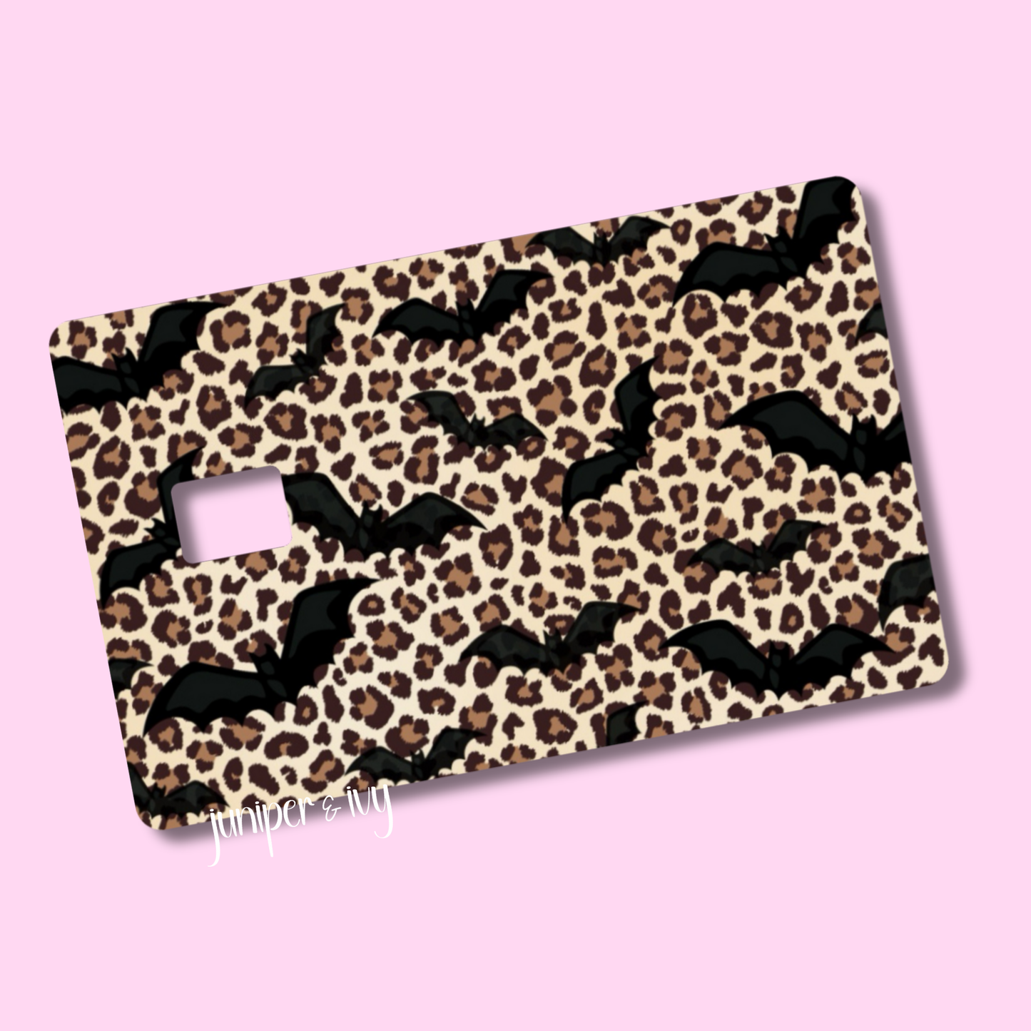 Leopard bat credit card skin
