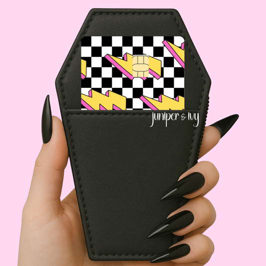 lightning bolt checkered credit card skinn