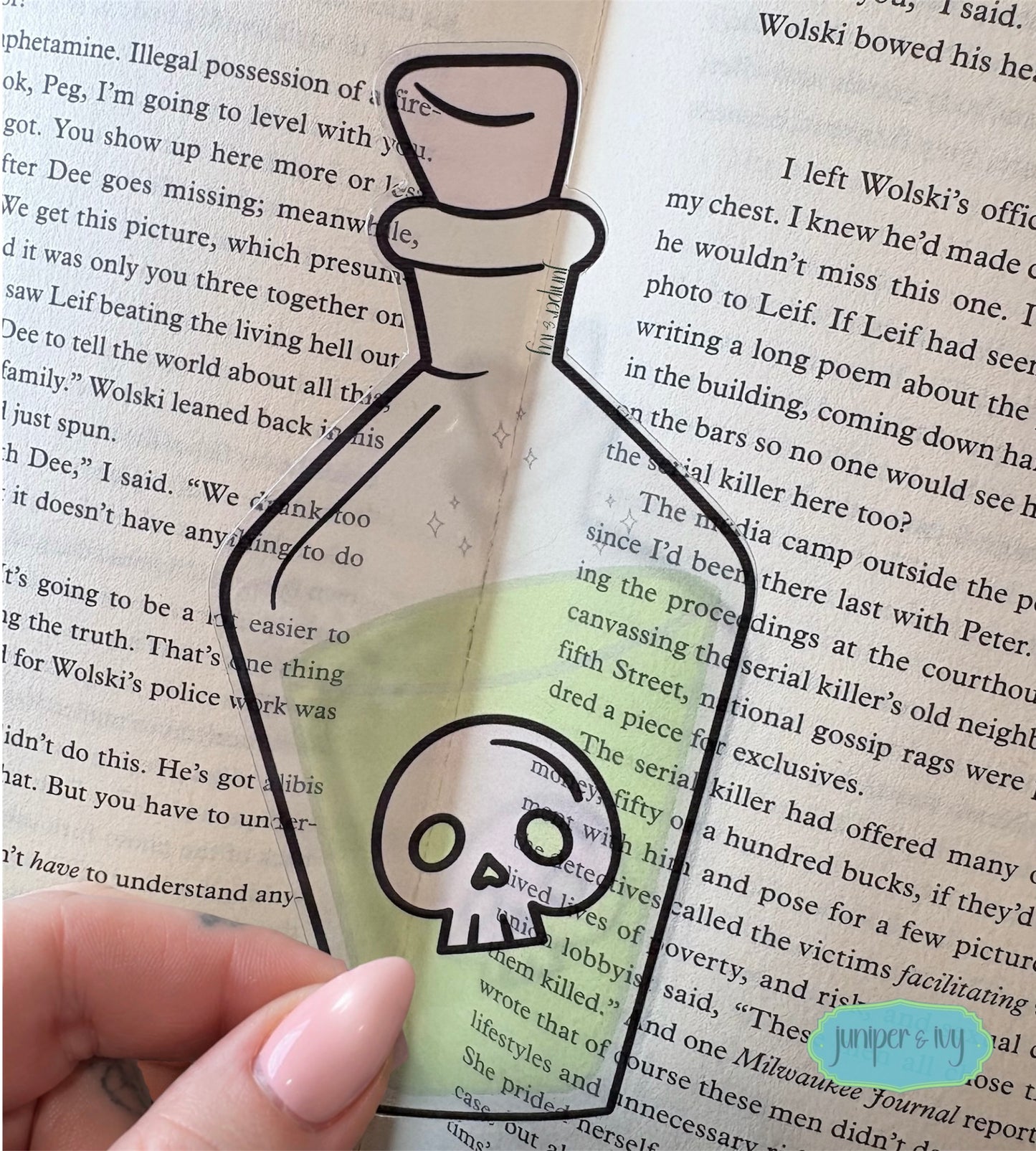 Poison bottle transparent bookmark