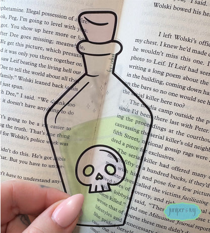 Poison bottle transparent bookmark