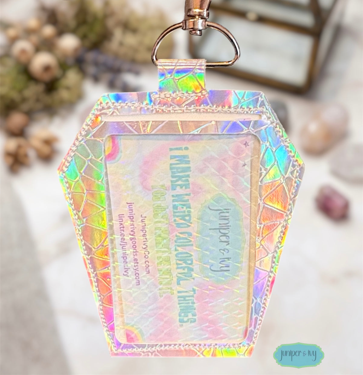 Kaleidoscope Holo Coffin Badge/Card Holder