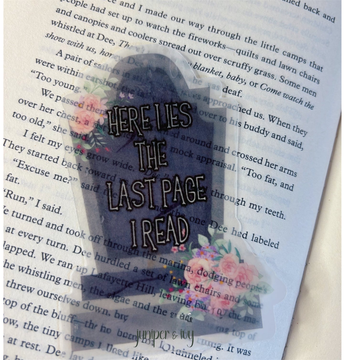 Here lies the last page bookmark