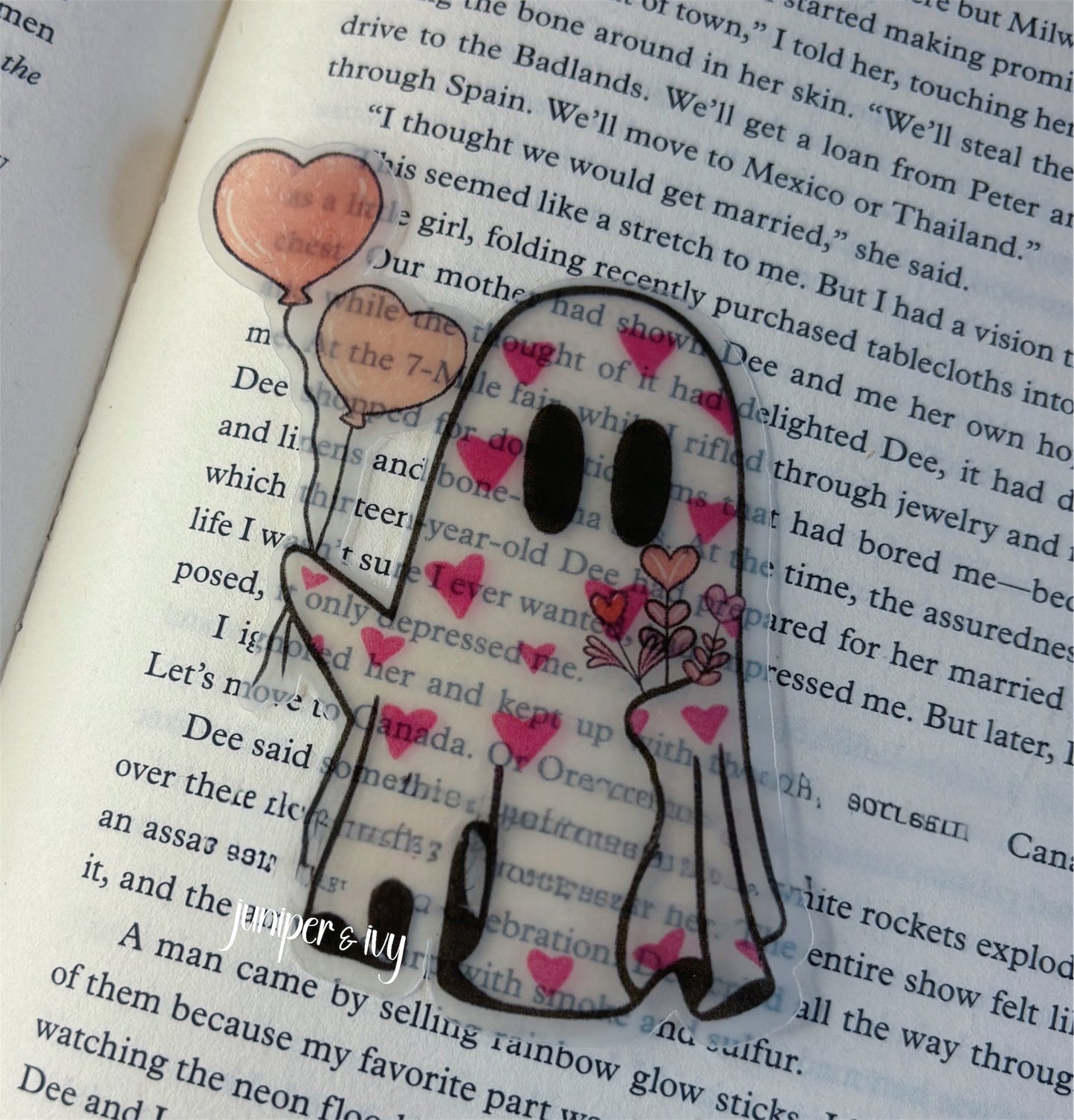 Valentine ghost bookmark