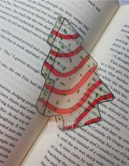 Christmas tree cake bookmark