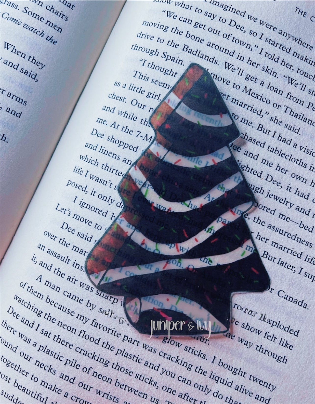 Christmas tree cake bookmark