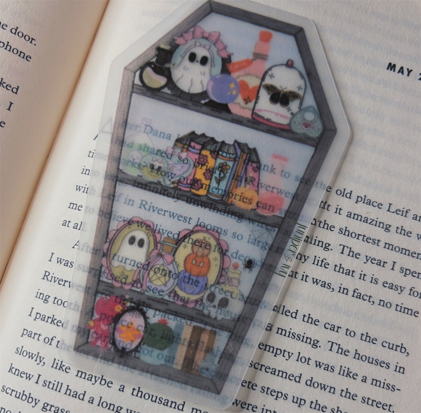 Coffin bookshelf bookmark