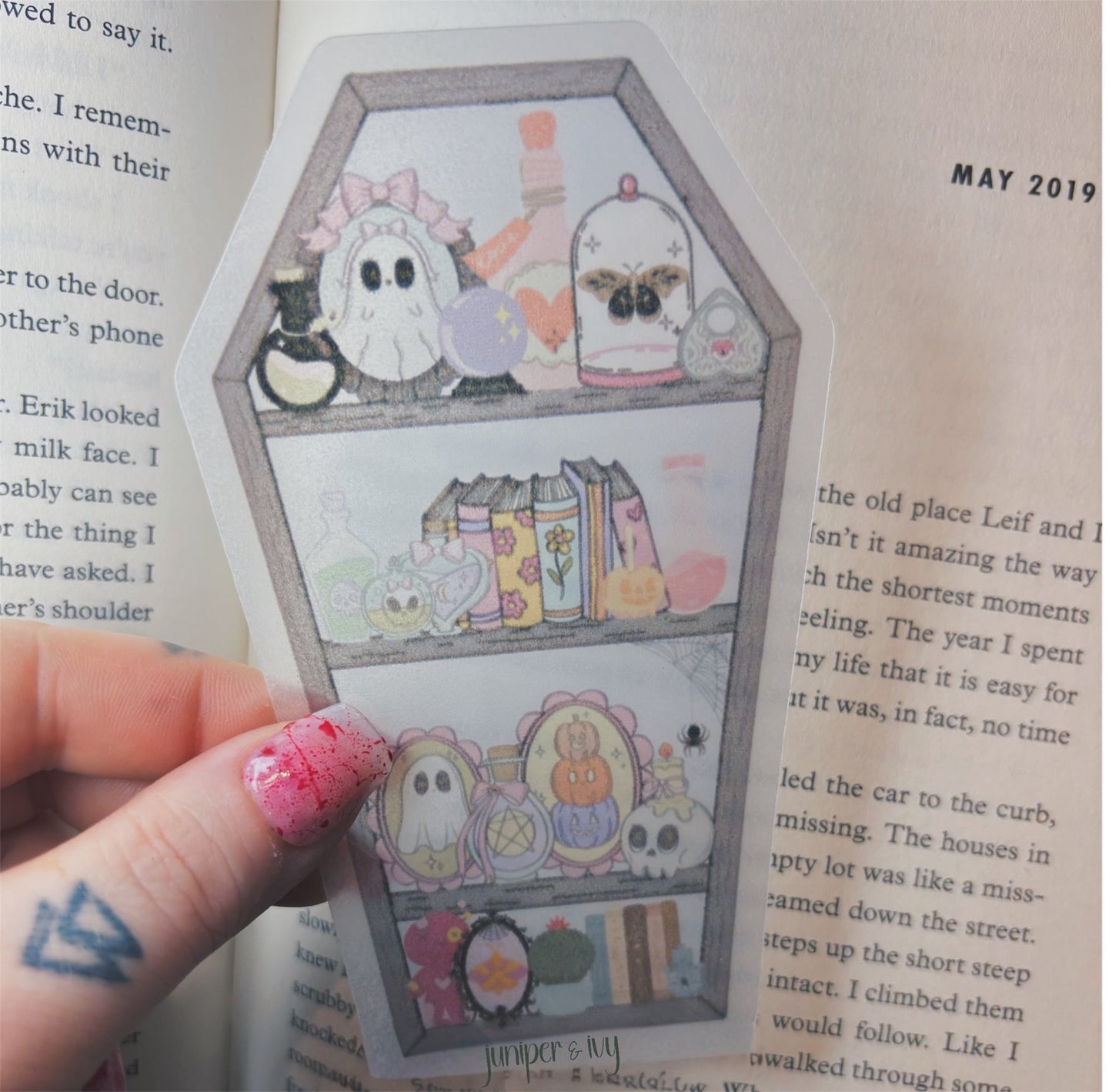 Coffin bookshelf bookmark