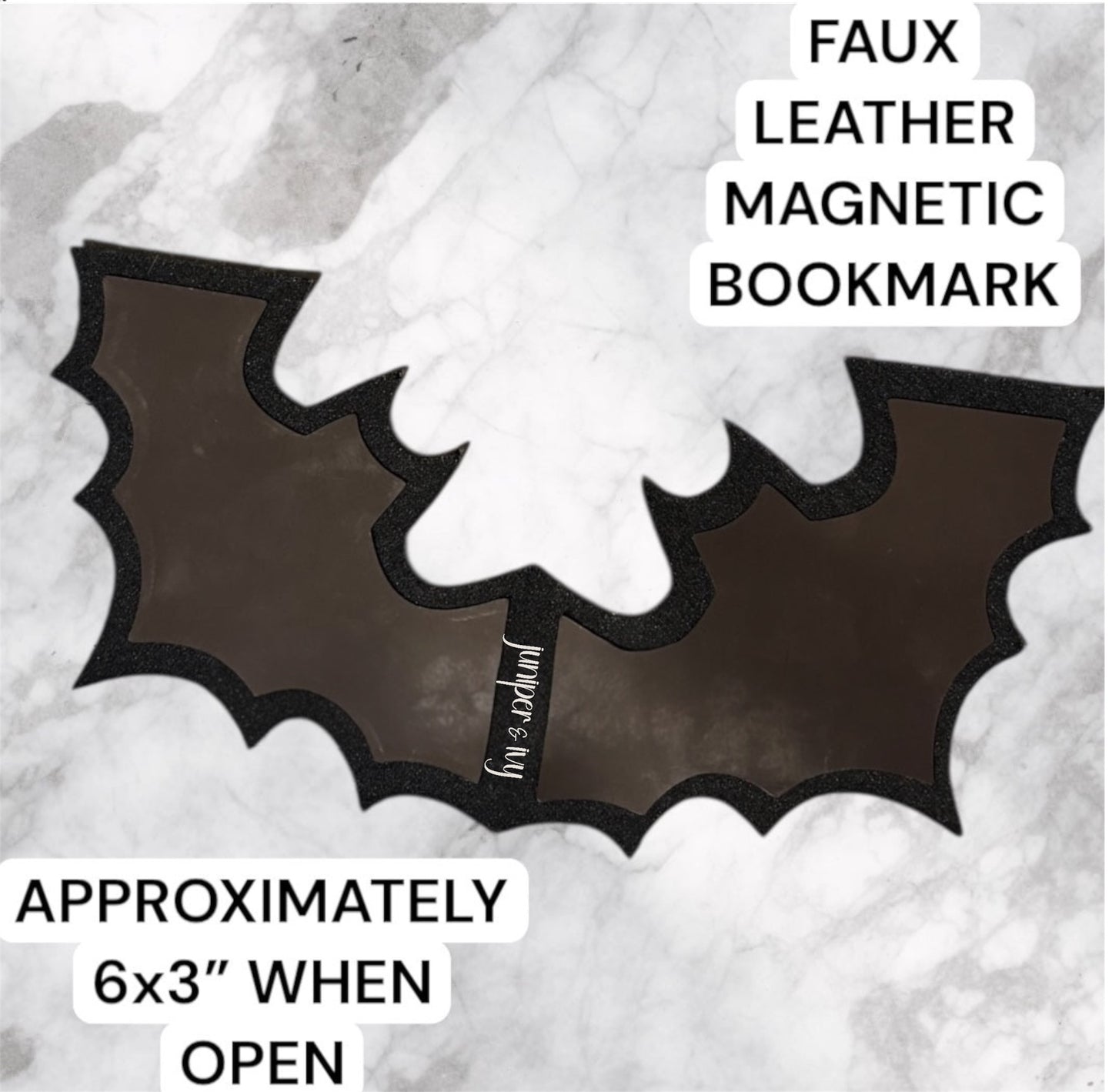 Rainbow faux leather bat bookmark