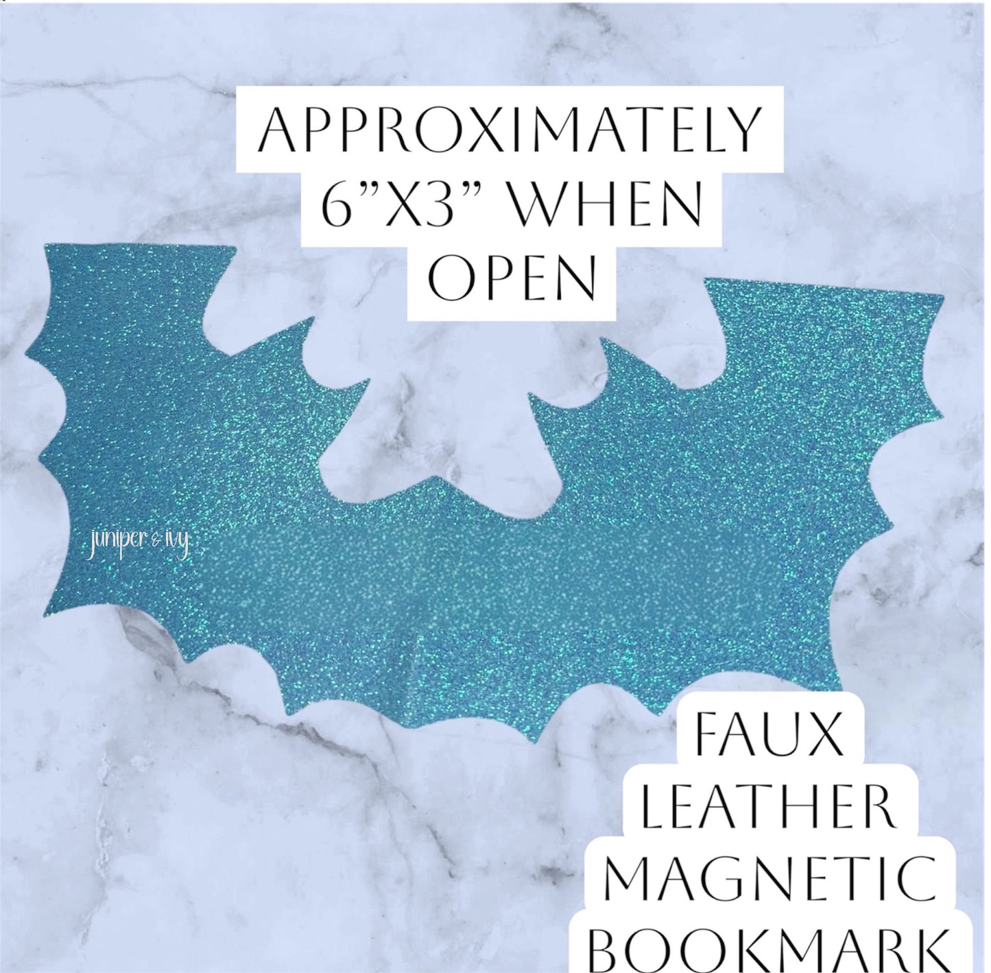 Magnetic faux leather bat bookmark