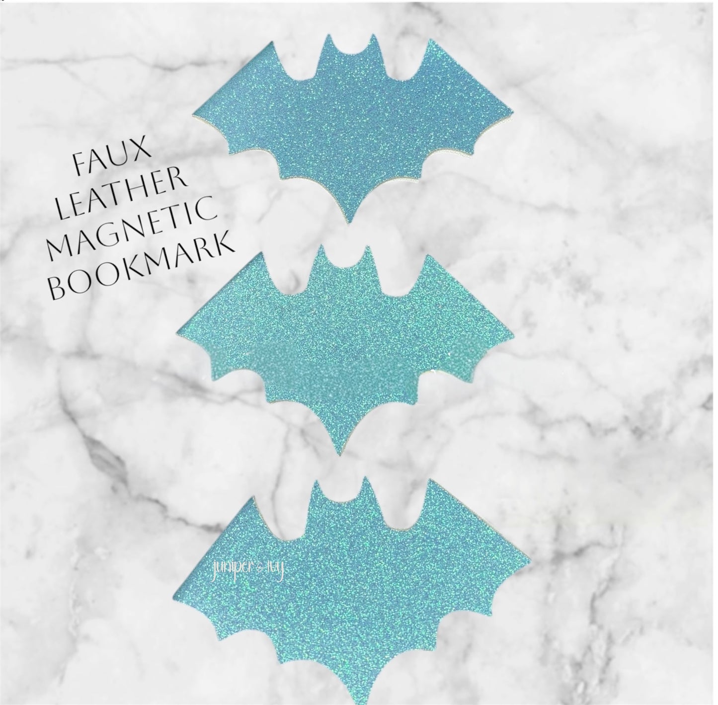 Magnetic faux leather bat bookmark