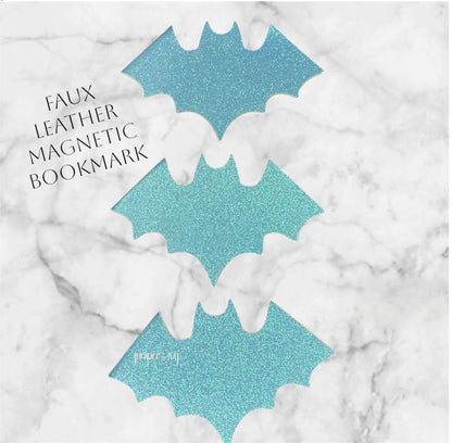 Magnetic faux leather bat bookmark