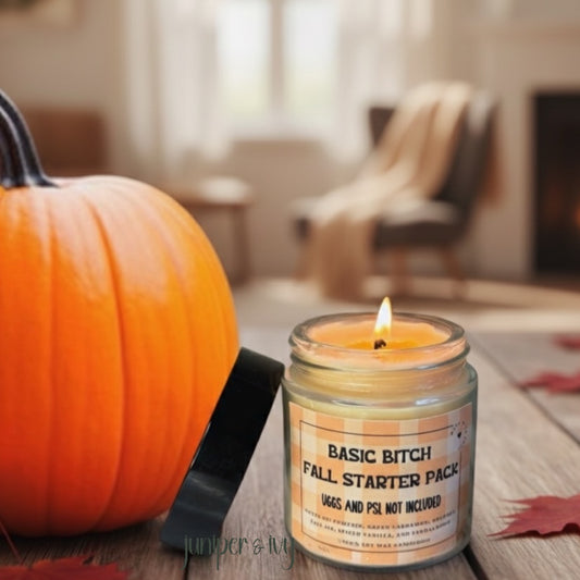 Basic bitch fall starter pack candle