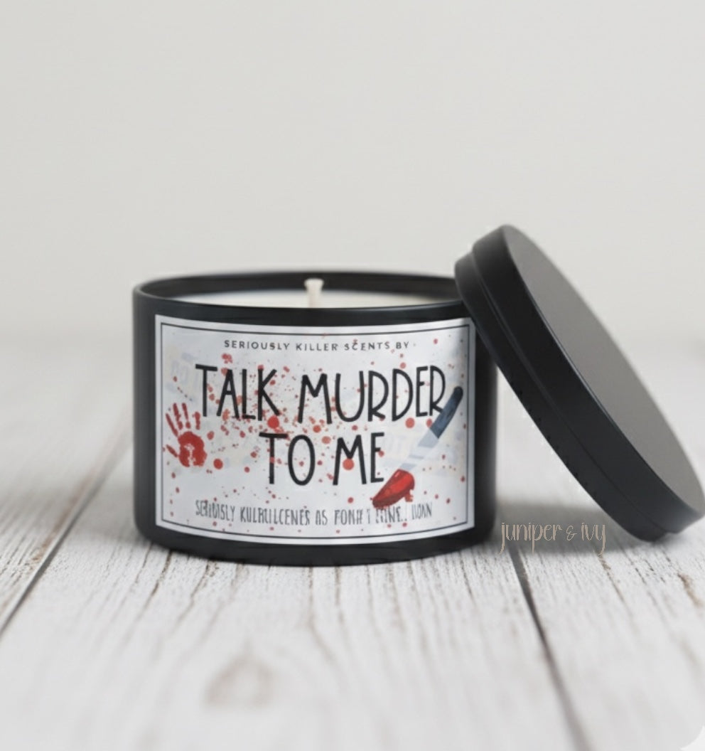 Talk murder to me candle