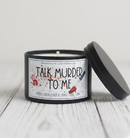 Talk murder to me candle