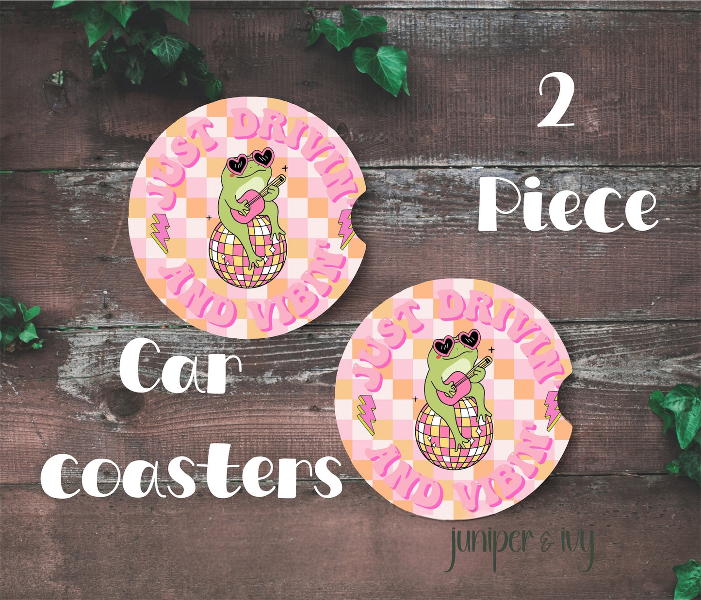 Drivin' and vibin' car coasters