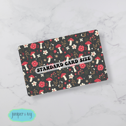 Whimsy mushroom credit card skin