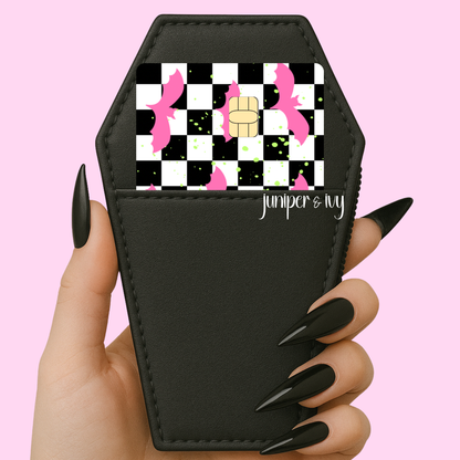 Pink bats checkered credit card skin