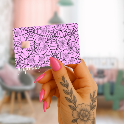 Purple cobweb credit card skin