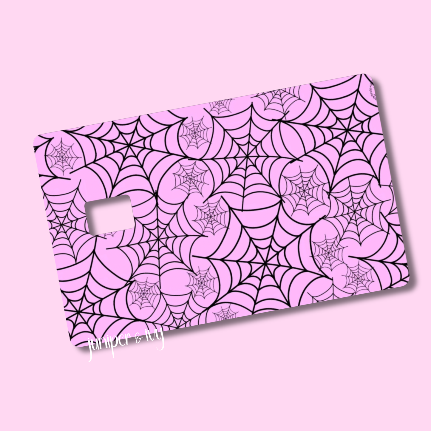 Purple cobweb credit card skin