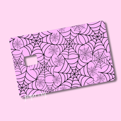 Purple cobweb credit card skin