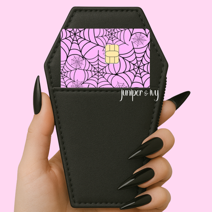 Purple cobweb credit card skin