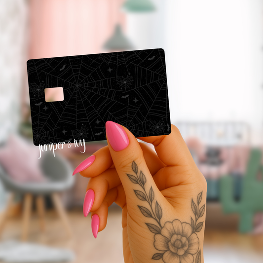 Gothic cobwebs credit card skin