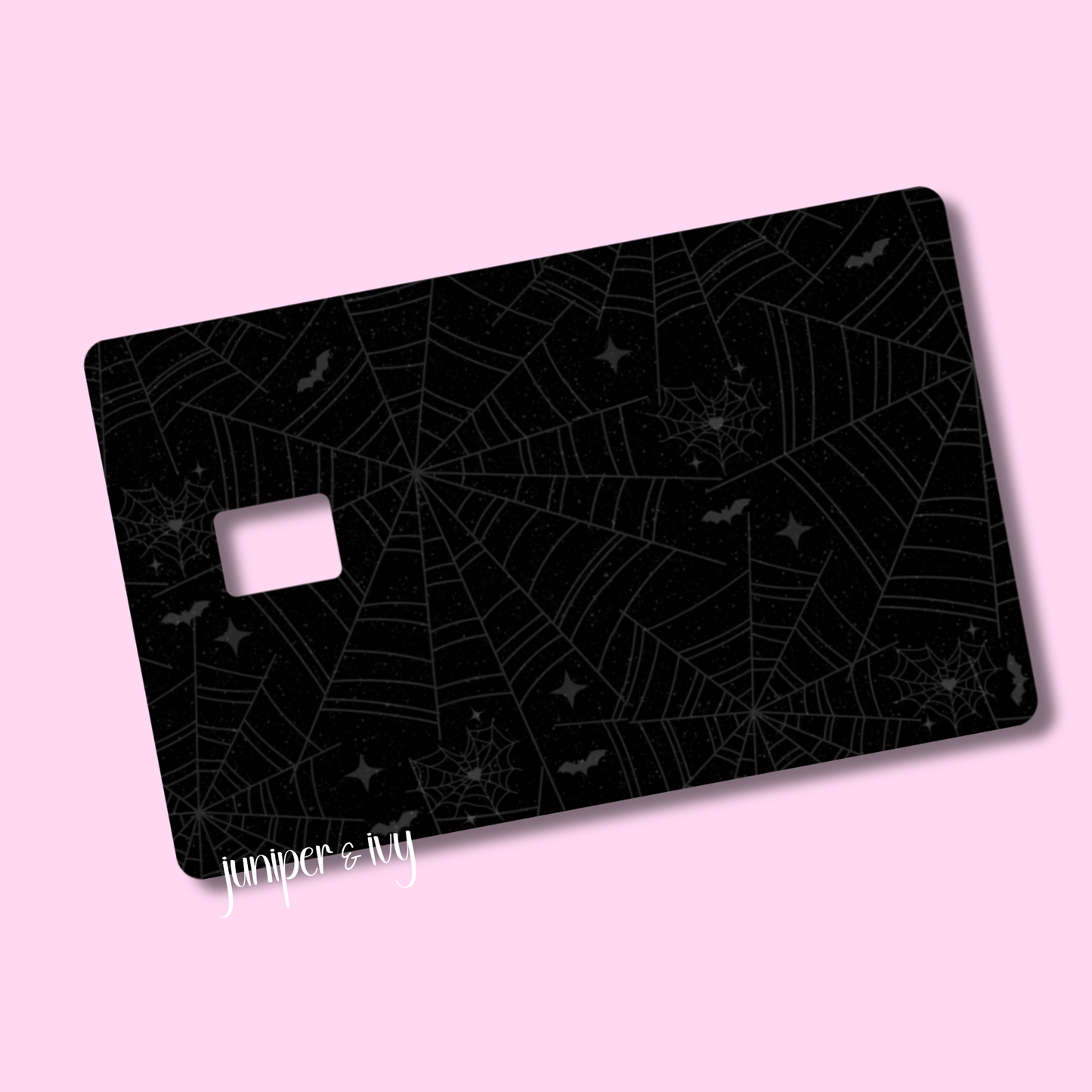 Gothic cobwebs credit card skin