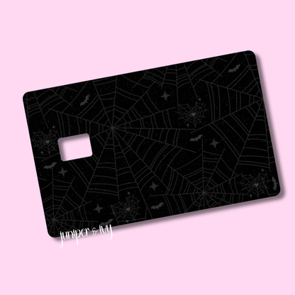 Gothic cobwebs credit card skin