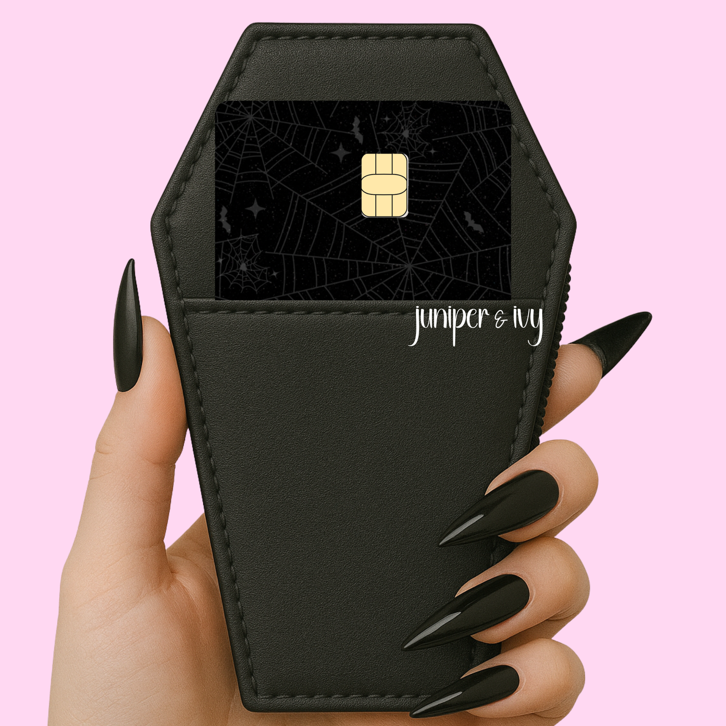 Gothic cobwebs credit card skin