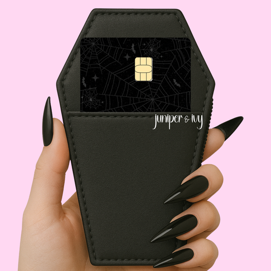 Gothic cobwebs credit card skin