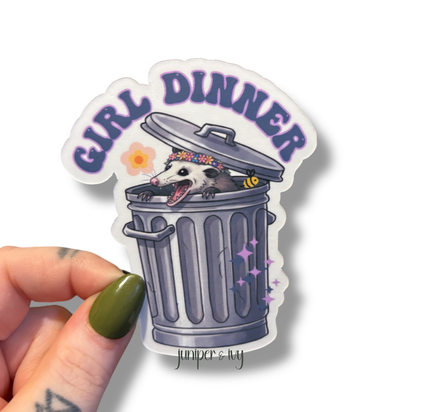Girl dinner trash possum magnet